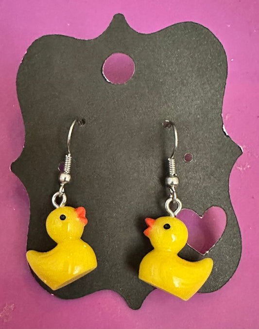 Rubber duck earrings